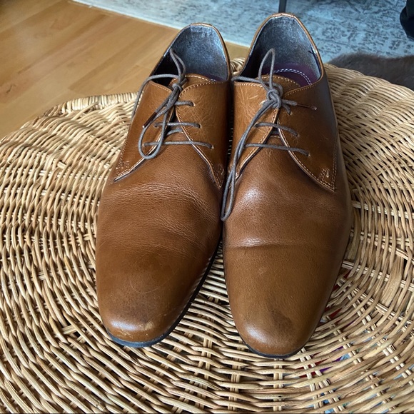 Topman Brown Leather Derby Shoes - Picture 5 of 7